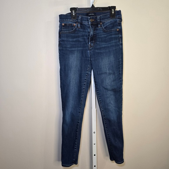 J.Crew Denim - J.Crew 9" High-rise‎ Toothpick Jeans Women Size 27  Dark Wash Stretch Denim